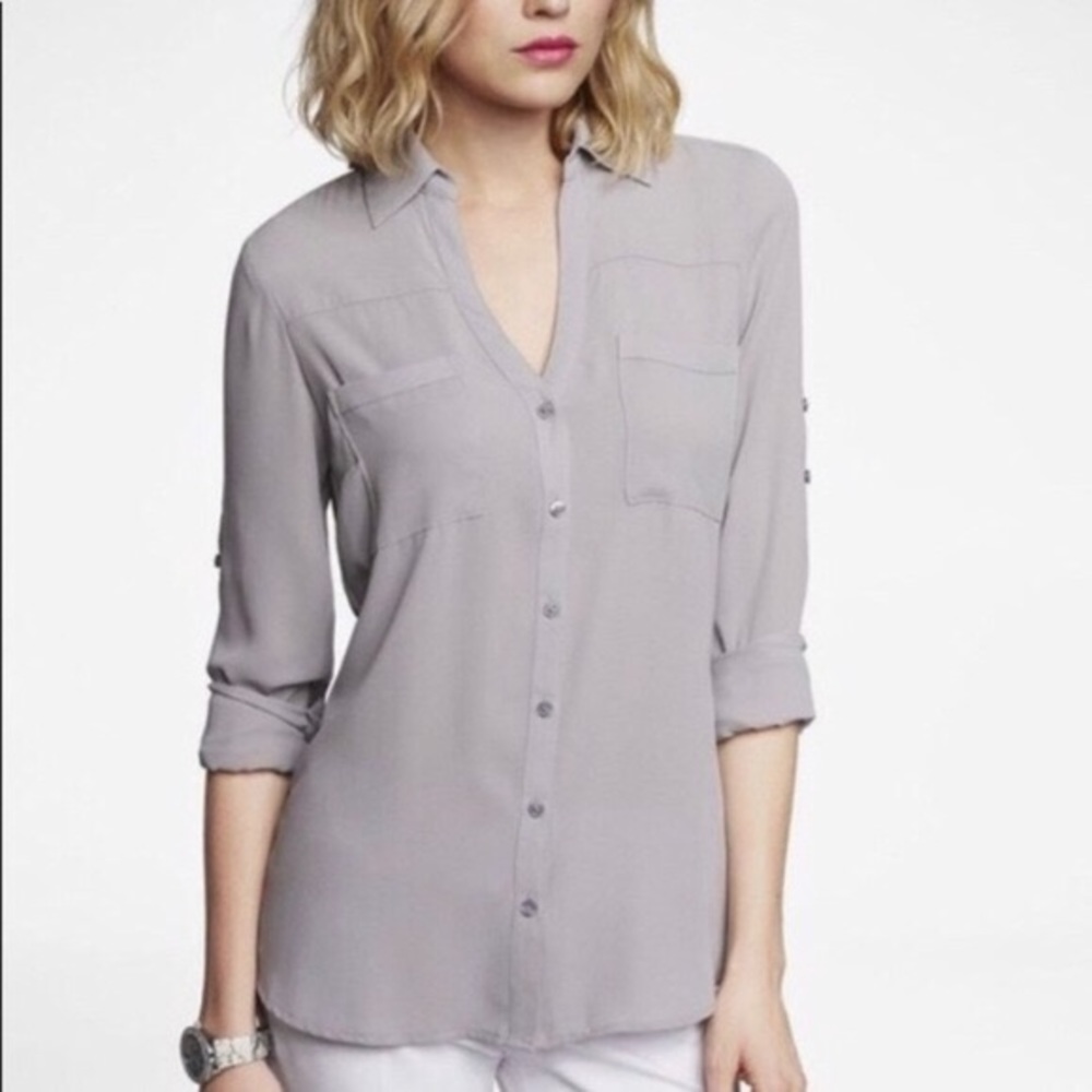 Express portofino shirt, size large, grey